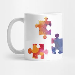 Color mosaic, puzzle. Mug